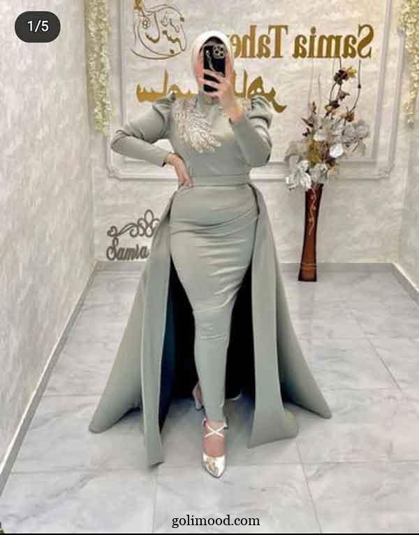 مدل لباس مجلسی پوشیده لاکچری 