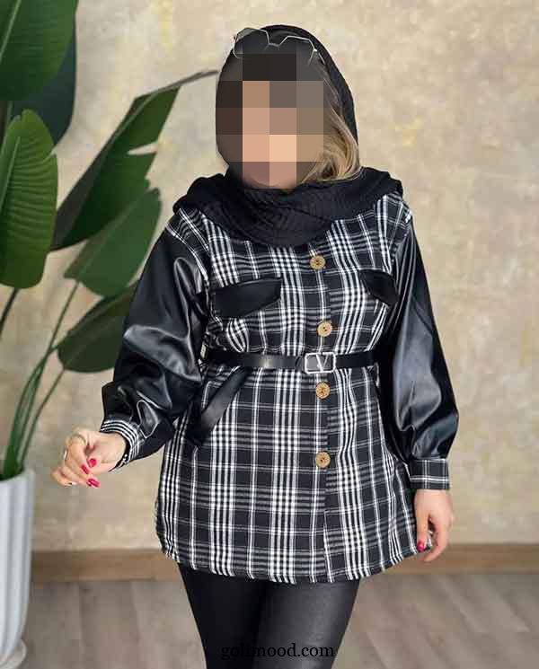 مدل مانتو چهارخونه پاییزی