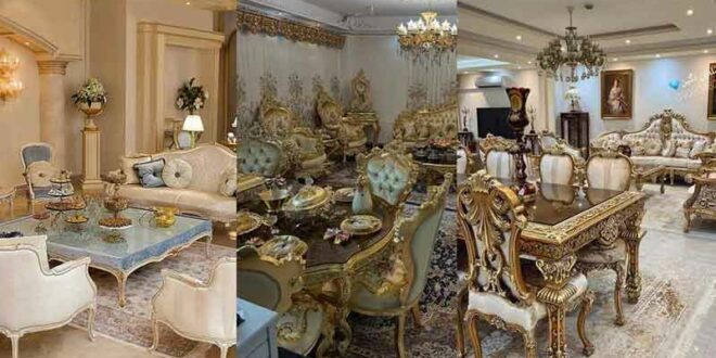 مدل چیدمان منزل با مبل سلطنتی
