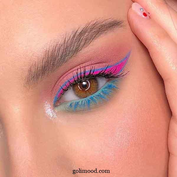 ارایش صورت با خط چشم نئونی
