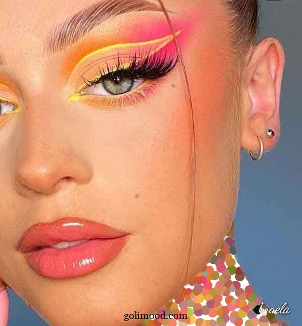 ارایش صورت با خط چشم نئونی