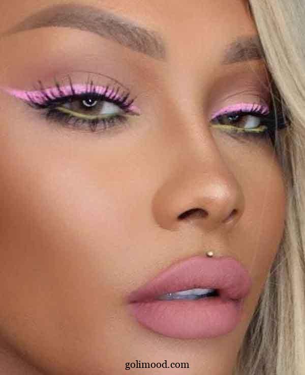 ارایش صورت با خط چشم نئونی