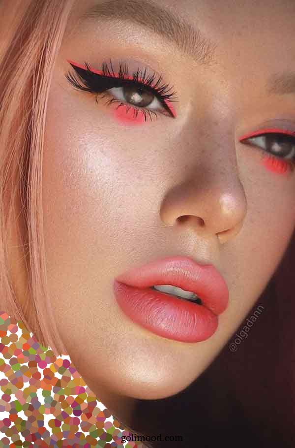 ارایش صورت با خط چشم نئونی