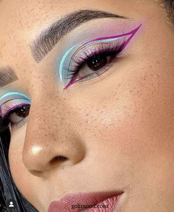 ارایش صورت با خط چشم نئونی