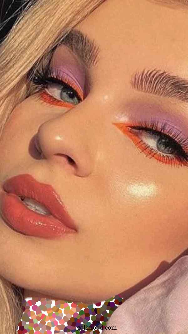 ارایش صورت با خط چشم نئونی