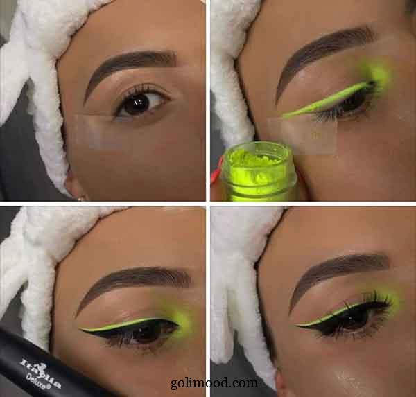 ارایش صورت با خط چشم نئونی