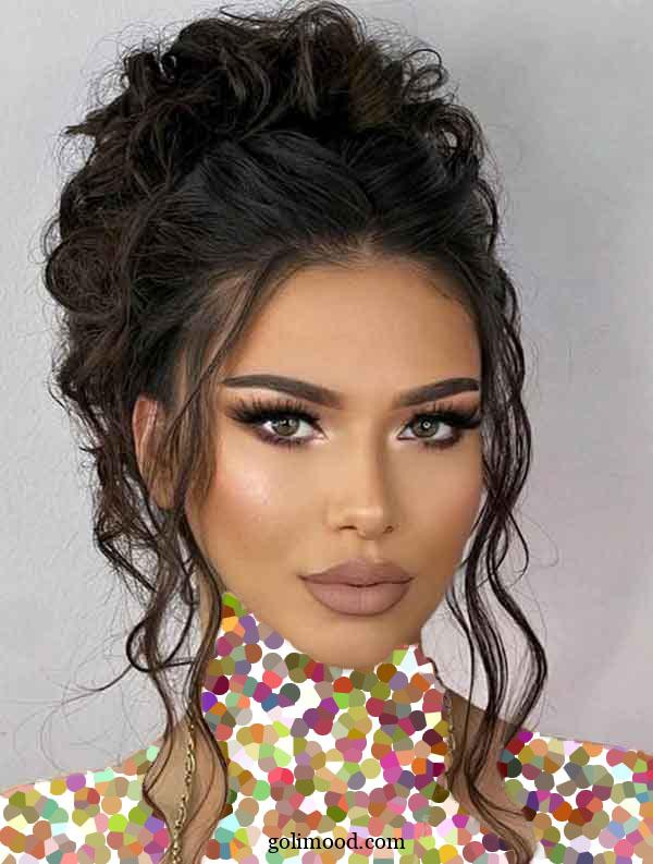 مدل میکاپ با موی فر