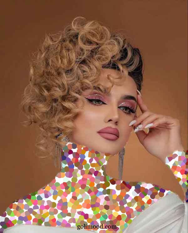 مدل میکاپ با موی فر