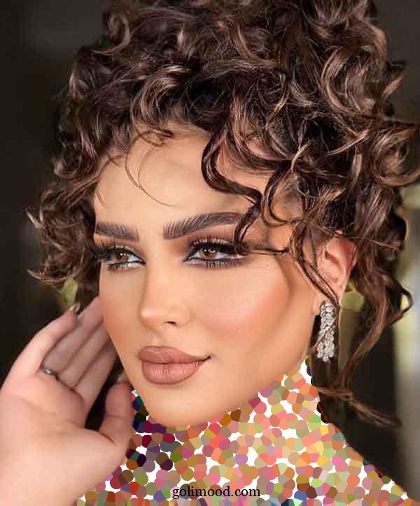 مدل میکاپ با موی فر