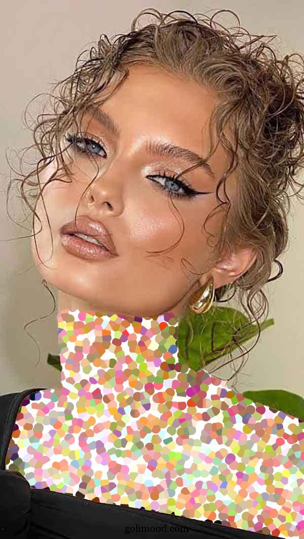 مدل میکاپ با موی فر