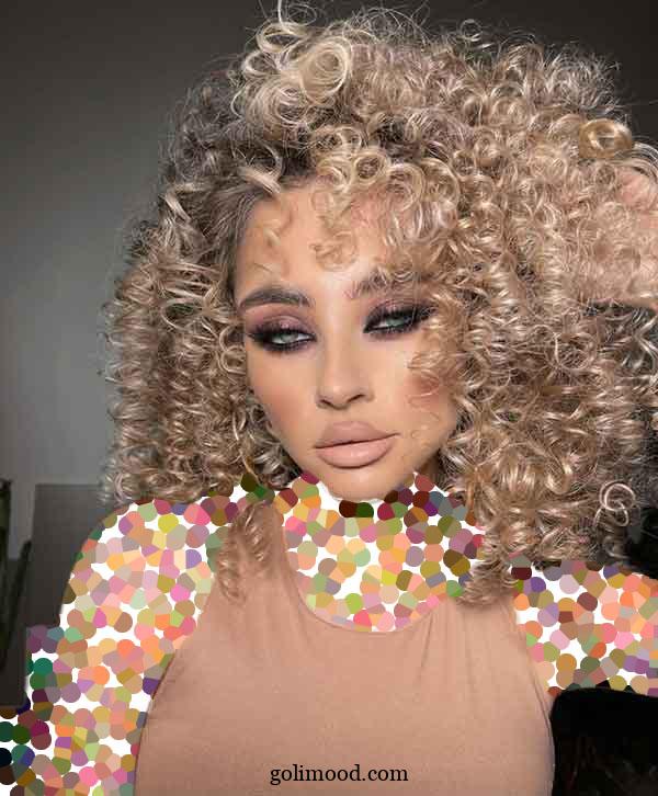 مدل میکاپ با موی فر