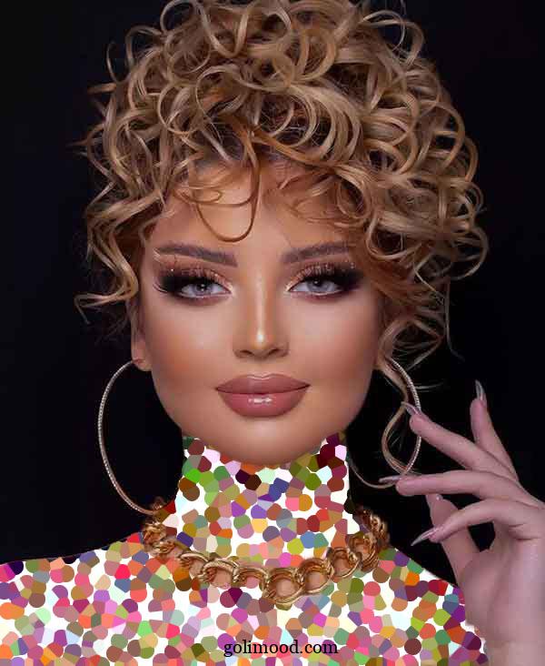 مدل میکاپ با موی فر