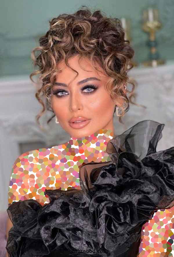 مدل میکاپ با موی فر