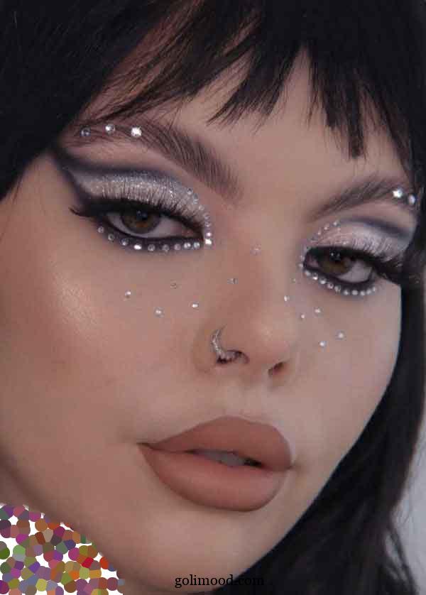 مدل میکاپ نگین دار