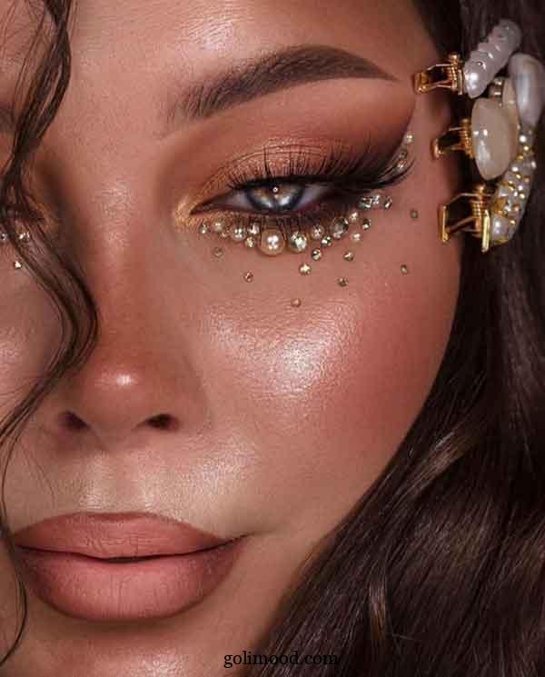 مدل میکاپ نگین دار