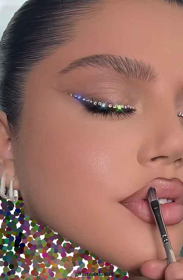 مدل میکاپ نگین دار