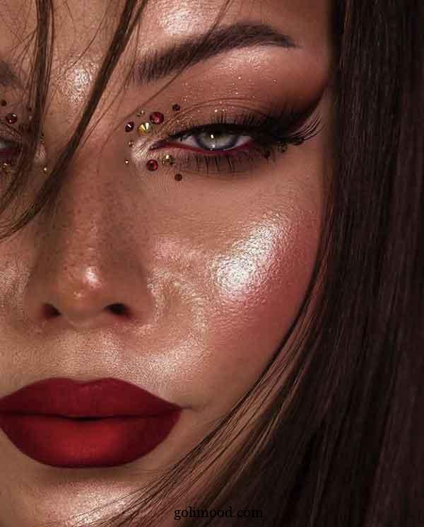 مدل میکاپ نگین دار