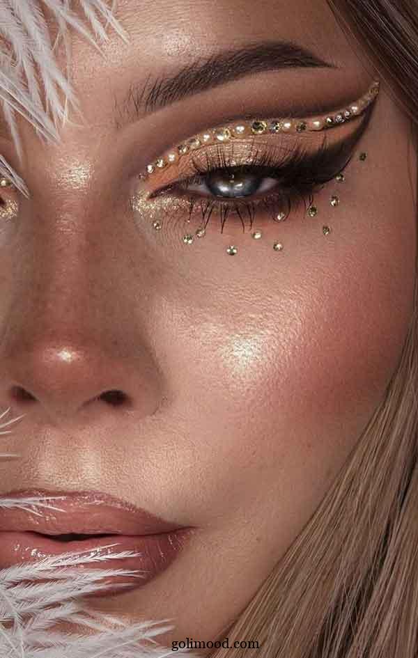 مدل میکاپ نگین دار