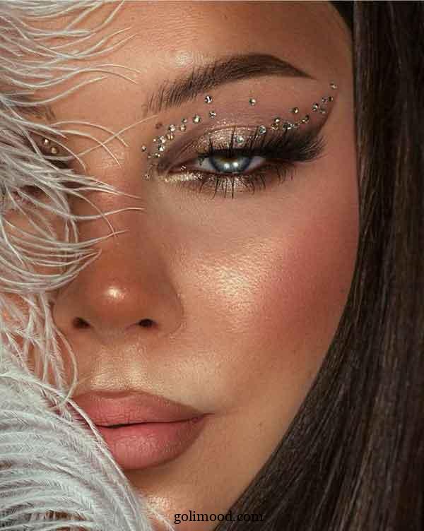 مدل میکاپ نگین دار