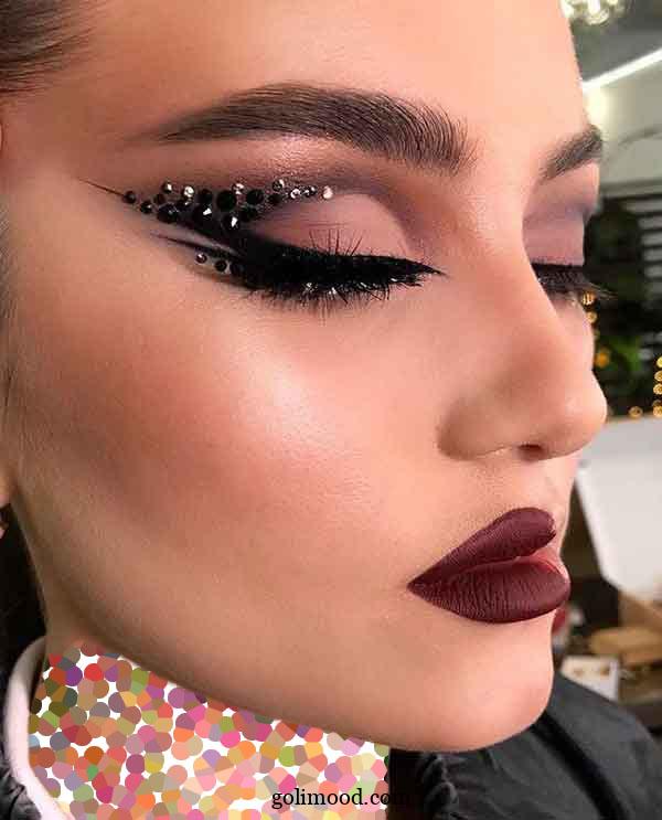 مدل میکاپ نگین دار