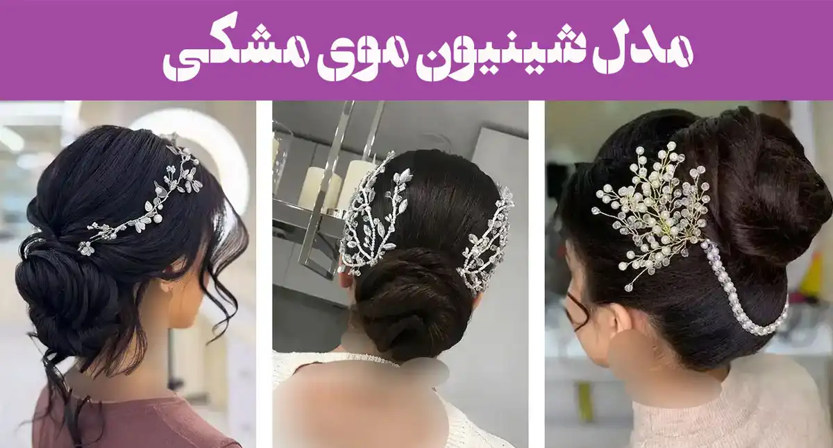 مدل شینیون موی مشکی؛ جادوی شینیون روی مو مشکی شکوهی که چشم‌ها را خیره می‌کند!