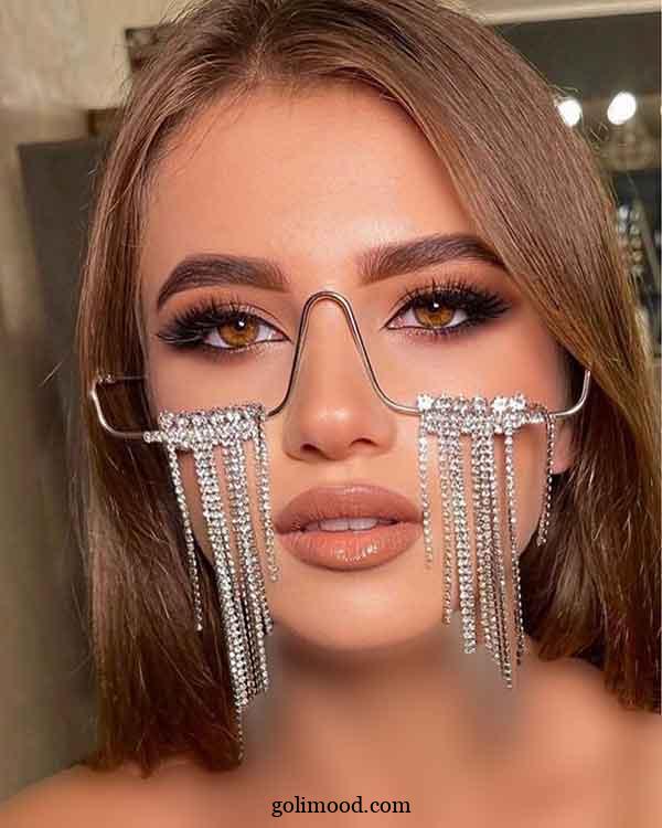عینک برای عکاسی فرمالیته: 30 مدل از ترند ترین طرح نگینی در رنگبندی، اشکال مختلف