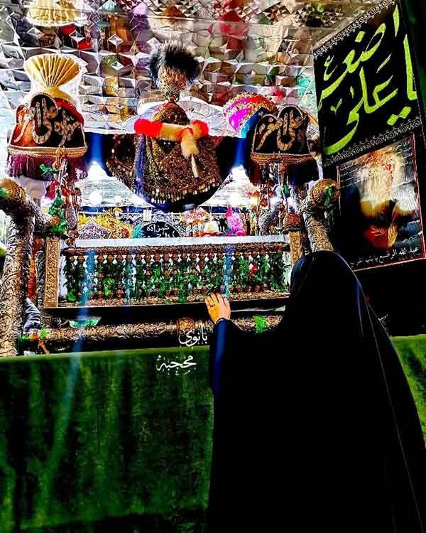 تزیین گهواره علی اصغر | زیبا و احساسی جهت ایده برداری با پارچه‌ سبز و سفید 