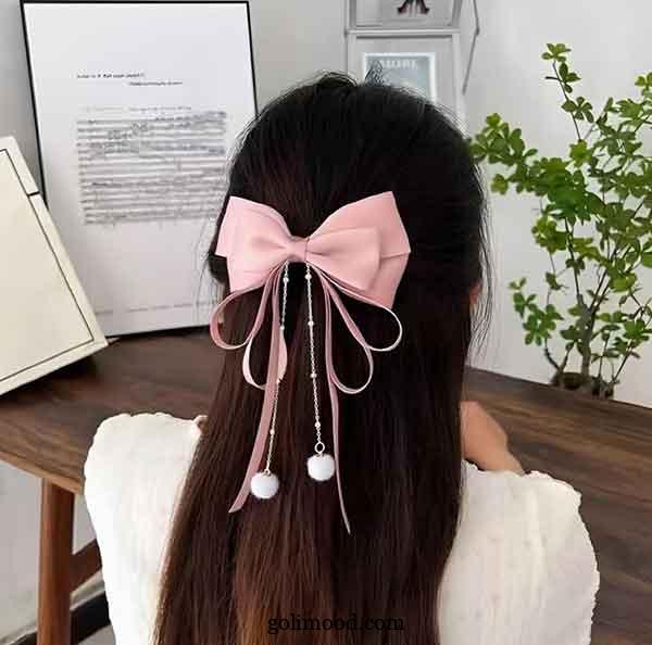 دیزاین مو با روبان: 30 مدل ترند برای مو بسته، باز با پاپیون پارچه ای رنگی + بافت مو