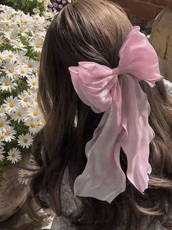 دیزاین مو با روبان: 30 مدل ترند برای مو بسته، باز با پاپیون پارچه ای رنگی + بافت مو