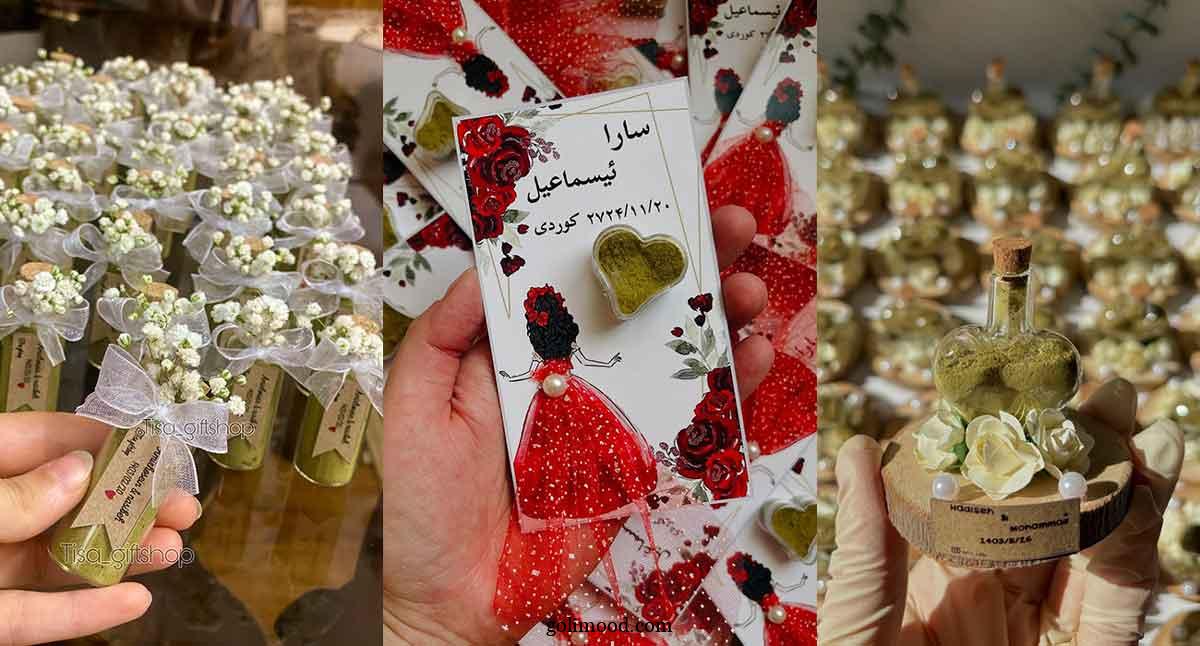ایده گیفت حنابندان؛ 30 مدل جدید بسیار شیک اینستاگرامی+دیزاین با شیشه, روبان, گل