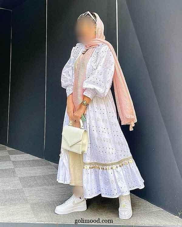 مانتو نخی سفید تابستانه: 25 مدل با برش آزاد و مناسب سایزهای مختلف + راحت و شیک