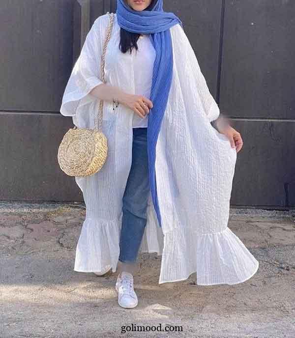 مانتو نخی سفید تابستانه: 25 مدل با برش آزاد و مناسب سایزهای مختلف + راحت و شیک