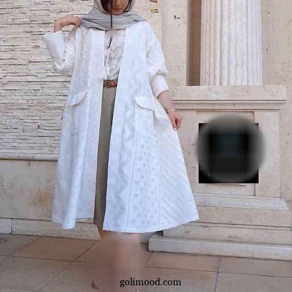 مانتو نخی سفید تابستانه: 25 مدل با برش آزاد و مناسب سایزهای مختلف + راحت و شیک