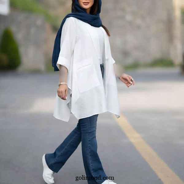 مانتو نخی سفید تابستانه: 25 مدل با برش آزاد و مناسب سایزهای مختلف + راحت و شیک