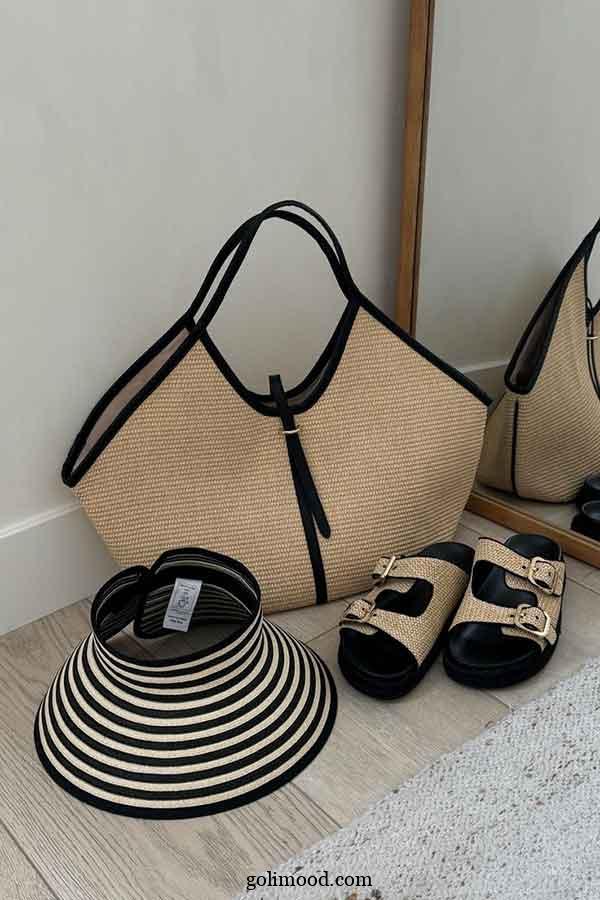 ست جدید کیف کلاه صندل: 25 مدل با رنگ های جذاب برای استایل تابستانی و کنار ساحل