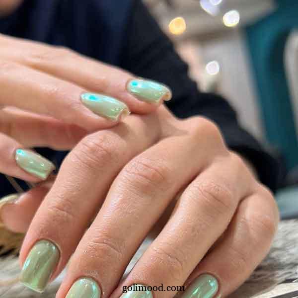 طرح ناخن با رنگ سبز ماچا: 30 مدل از مینیمال تا لاکچری برای سلیقه‌های متفاوت