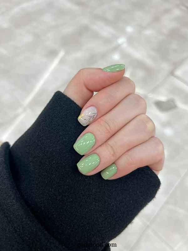 طرح ناخن با رنگ سبز ماچا: 30 مدل از مینیمال تا لاکچری برای سلیقه‌های متفاوت