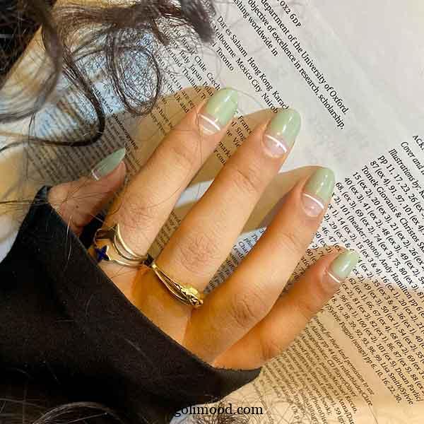طرح ناخن با رنگ سبز ماچا: 30 مدل از مینیمال تا لاکچری برای سلیقه‌های متفاوت