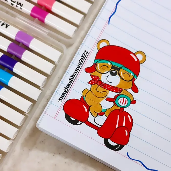 نقاشی برای حاشیه دفتر کودکان ساده؛ کودک پسند و قابل اجرای سریع - انگیزه در یادگیری!