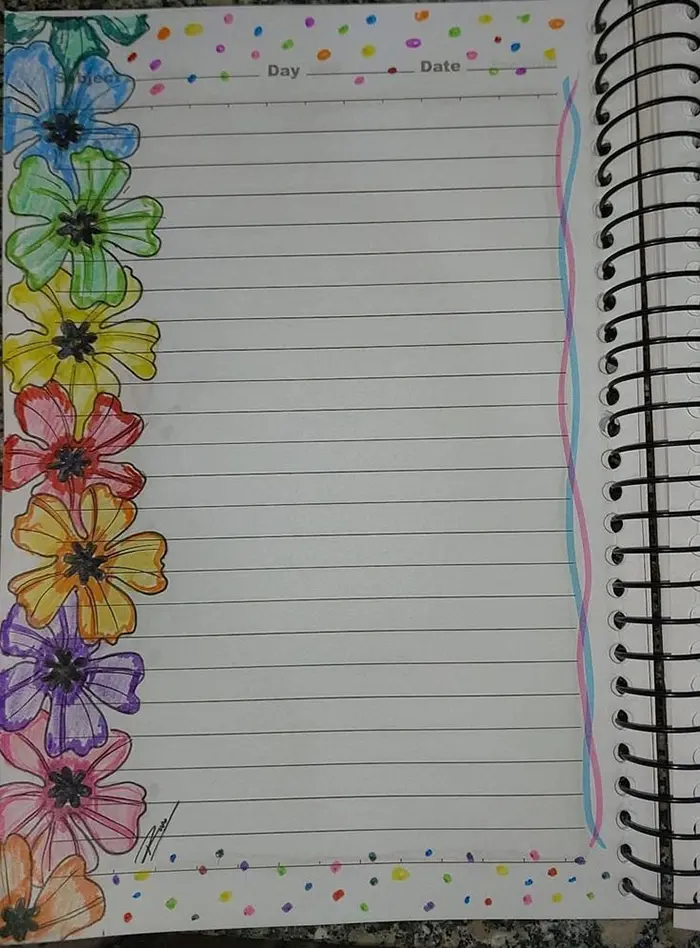 نقاشی گل برای حاشیه دفتر کودکان؛ با خطوط روان طرح‌های آسان متنوع فانتزی و کارتونی