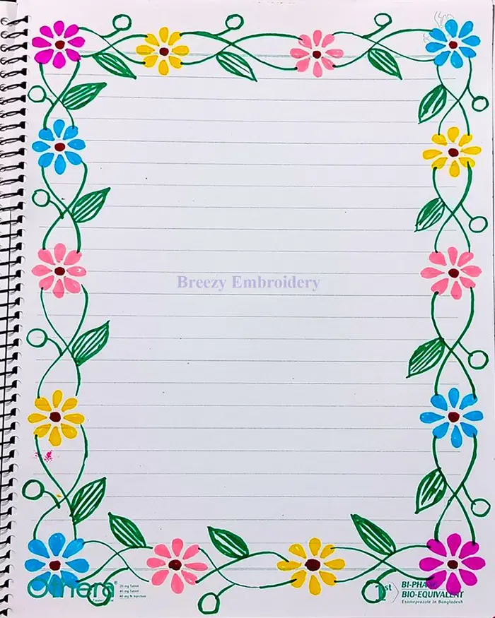 نقاشی گل برای حاشیه دفتر کودکان؛ با خطوط روان طرح‌های آسان متنوع فانتزی و کارتونی