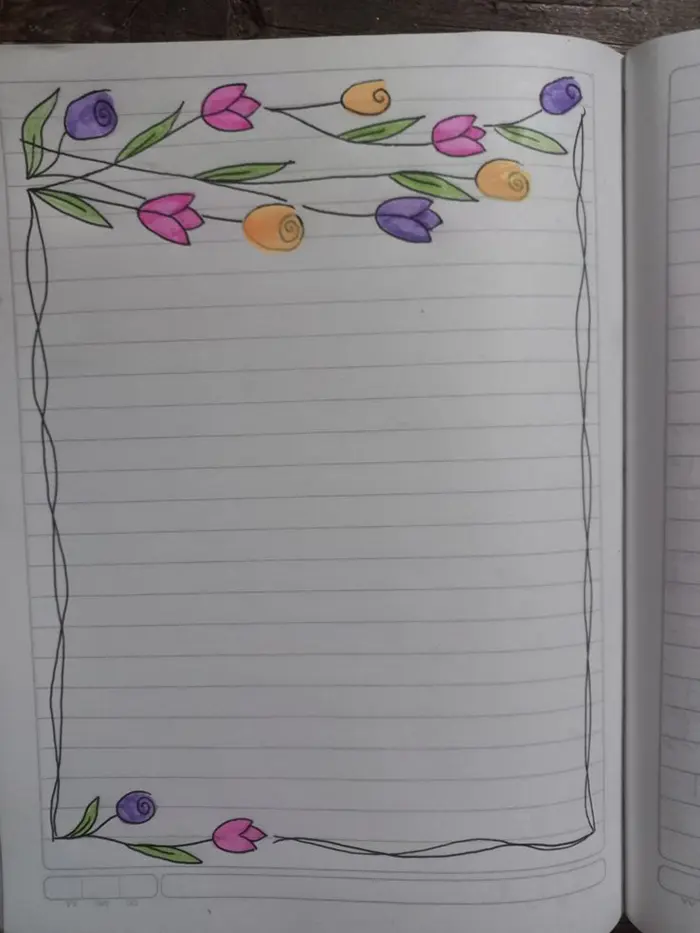 نقاشی گل برای حاشیه دفتر کودکان؛ با خطوط روان طرح‌های آسان متنوع فانتزی و کارتونی