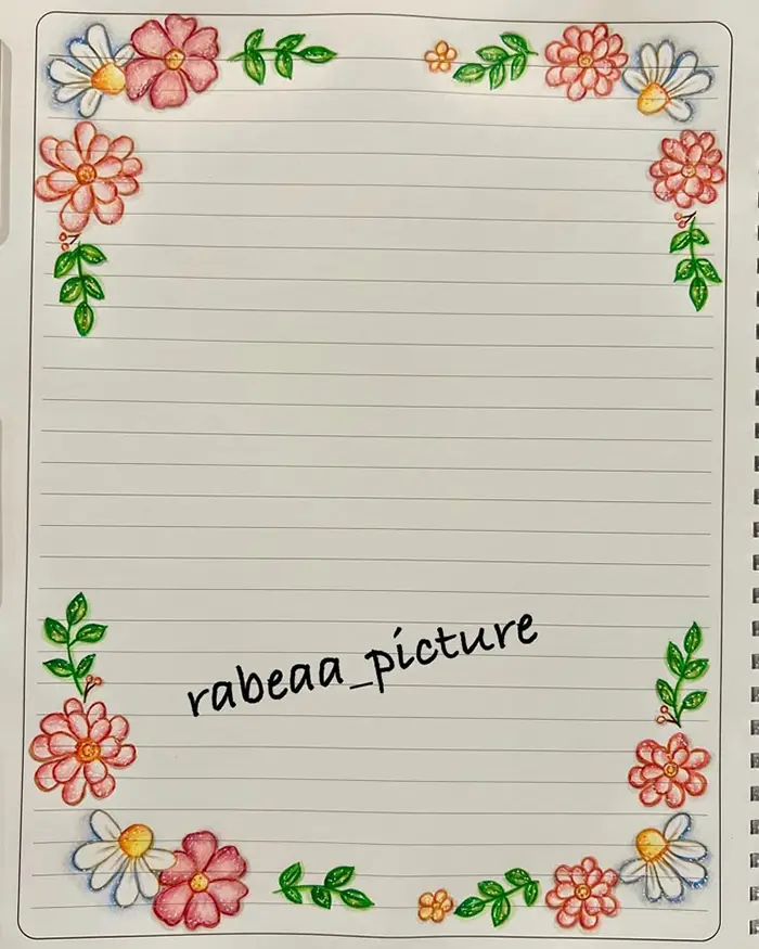 نقاشی گل برای حاشیه دفتر کودکان؛ با خطوط روان طرح‌های آسان متنوع فانتزی و کارتونی