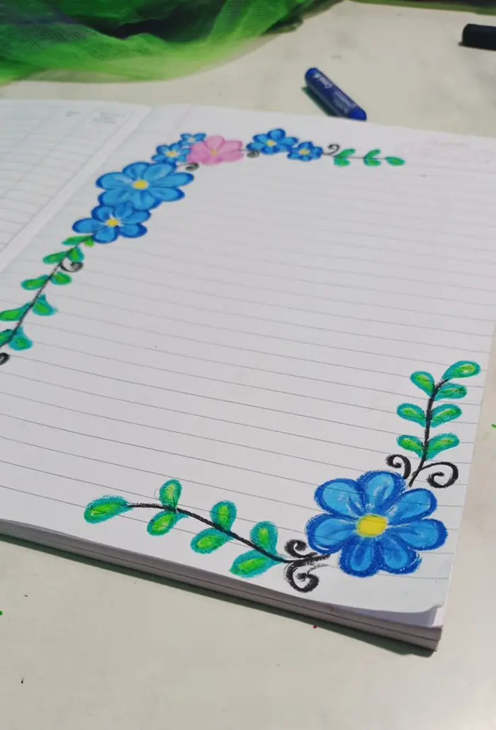 نقاشی گل برای حاشیه دفتر کودکان؛ با خطوط روان طرح‌های آسان متنوع فانتزی و کارتونی