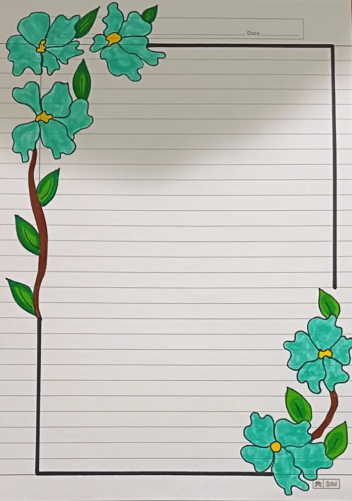 نقاشی گل برای حاشیه دفتر کودکان؛ با خطوط روان طرح‌های آسان متنوع فانتزی و کارتونی