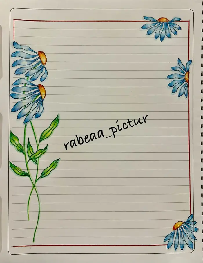 نقاشی گل برای حاشیه دفتر کودکان؛ با خطوط روان طرح‌های آسان متنوع فانتزی و کارتونی