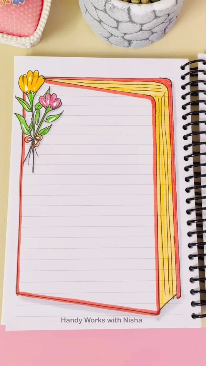 نقاشی گل برای حاشیه دفتر کودکان؛ با خطوط روان طرح‌های آسان متنوع فانتزی و کارتونی