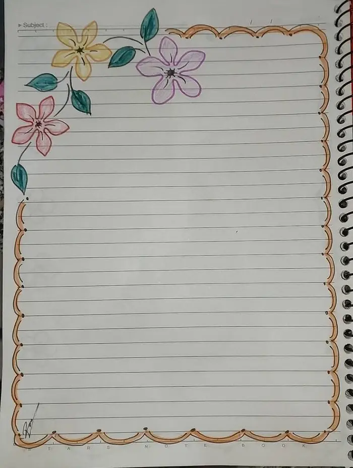 نقاشی گل برای حاشیه دفتر کودکان؛ با خطوط روان طرح‌های آسان متنوع فانتزی و کارتونی