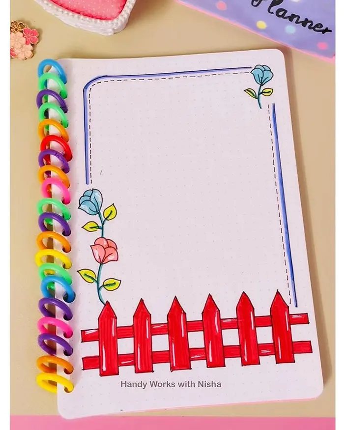 نقاشی گل برای حاشیه دفتر کودکان؛ با خطوط روان طرح‌های آسان متنوع فانتزی و کارتونی