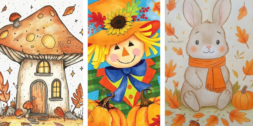 نقاشی پاییز اسان | ۳۰ طرح هیجان‌انگیز: تبدیل برگ‌ها و درختان پاییزی به شاهکارهای رنگی!